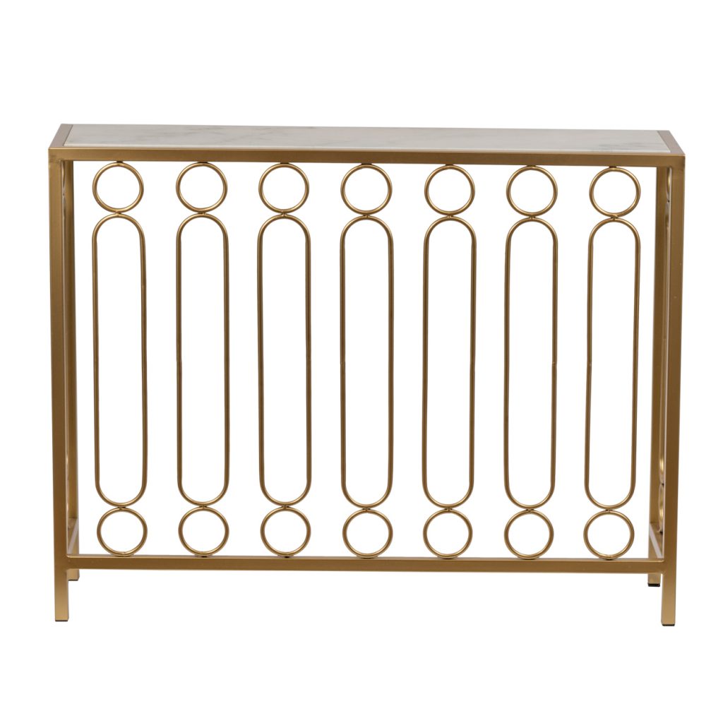 A&B Home Marble and Brass Table | Console Tables | Modishstore - 2