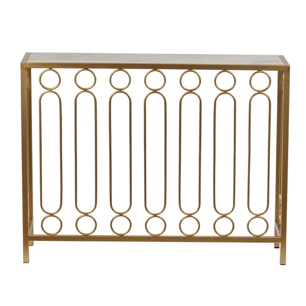 A&B Home Marble and Brass Table | Console Tables | Modishstore - 2