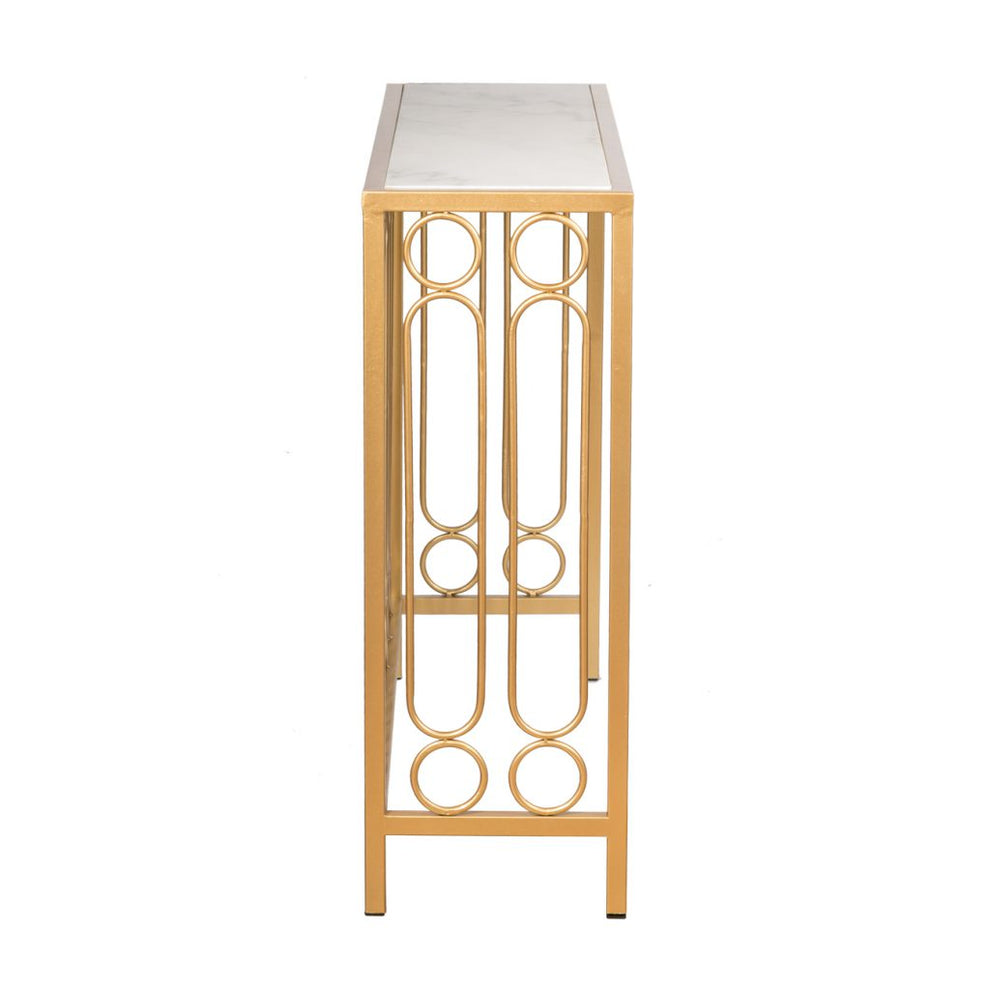 A&B Home Marble and Brass Table | Console Tables | Modishstore - 3