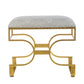 A&B Home Gold Iron Upholstered Bench | Benches | Modishstore - 2