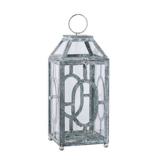 A&B Home Distressed Silver Finish Lantern | Lanterns | Modishstore