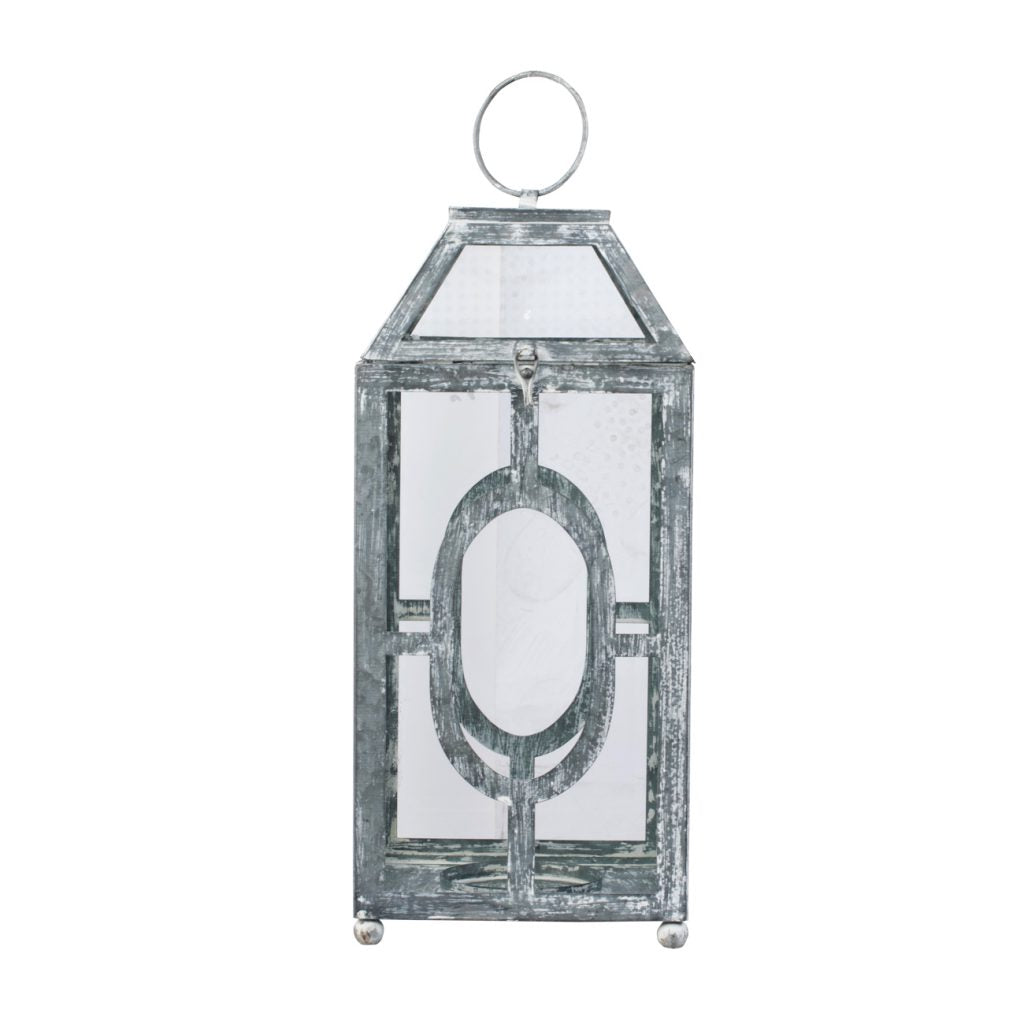 A&B Home Distressed Silver Finish Lantern | Lanterns | Modishstore - 3