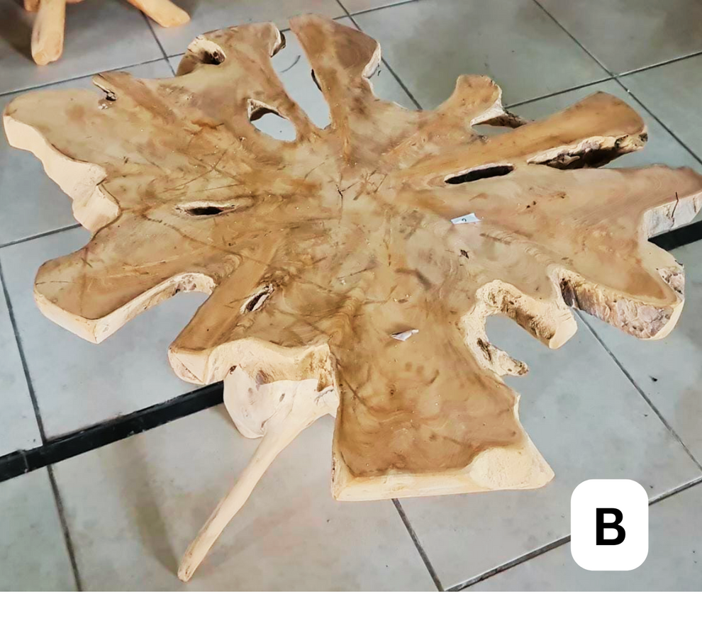 Artisan Living Teak Wood Slice Live Edge Accent Tables | ModishStore | Accent Tables-4