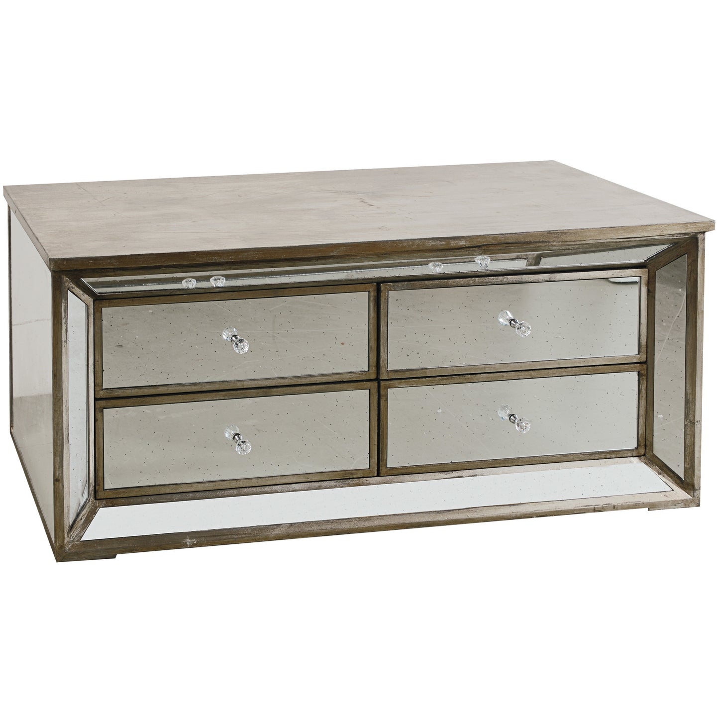 A&B Home Waverly Mirrored Four Drawer Console | Drawers | Modishstore