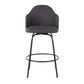 Ahoy Contemporary Fixed-Height Counter Stool in Black Metal and Charcoal Fabric By LumiSource - Set of 2 | Counter Stools | Modishstore - 2
