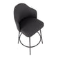 Ahoy Contemporary Fixed-Height Counter Stool in Black Metal and Charcoal Fabric By LumiSource - Set of 2 | Counter Stools | Modishstore - 3