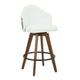 Ahoy Mid-Century Counter Stool in Walnut and White Fabric with Floral Design By LumiSource | Counter Stools | Modishstore