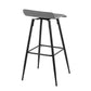 Ale Contemporary Fixed-Height Bar Stool in Black Steel and Black Faux Leather By LumiSource - Set of 2 | Bar Stools | Modishstore - 39