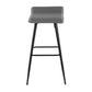 Ale Contemporary Fixed-Height Bar Stool in Black Steel and Black Faux Leather By LumiSource - Set of 2 | Bar Stools | Modishstore - 40