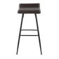 Ale Contemporary Fixed-Height Bar Stool in Black Steel and Black Faux Leather By LumiSource - Set of 2 | Bar Stools | Modishstore - 42