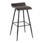Ale Contemporary Fixed-Height Bar Stool in Black Steel and Black Faux Leather By LumiSource - Set of 2 | Bar Stools | Modishstore - 45