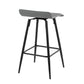 Ale 26" Contemporary Fixed Height Counter Stool in Black Steel and Grey Faux Leather By LumiSource - Set of 2 | Counter Stools | Modishstore - 7