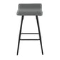 Ale 26" Contemporary Fixed Height Counter Stool in Black Steel and Grey Faux Leather By LumiSource - Set of 2 | Counter Stools | Modishstore - 2