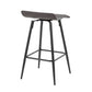 Ale 26" Contemporary Fixed Height Counter Stool in Black Steel and Grey Faux Leather By LumiSource - Set of 2 | Counter Stools | Modishstore - 15