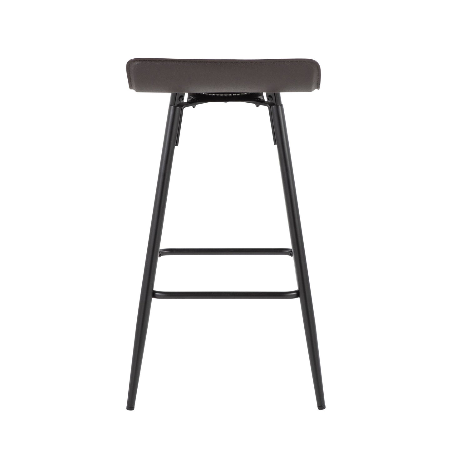 Ale 26" Contemporary Fixed Height Counter Stool in Black Steel and Grey Faux Leather By LumiSource - Set of 2 | Counter Stools | Modishstore - 16