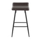 Ale 26" Contemporary Fixed Height Counter Stool in Black Steel and Grey Faux Leather By LumiSource - Set of 2 | Counter Stools | Modishstore - 10