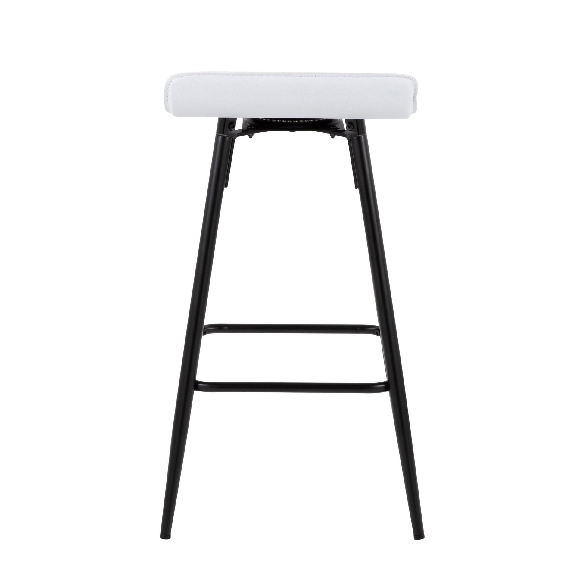 Ale 26" Contemporary Fixed Height Counter Stool in Black Steel and Grey Faux Leather By LumiSource - Set of 2 | Counter Stools | Modishstore - 24