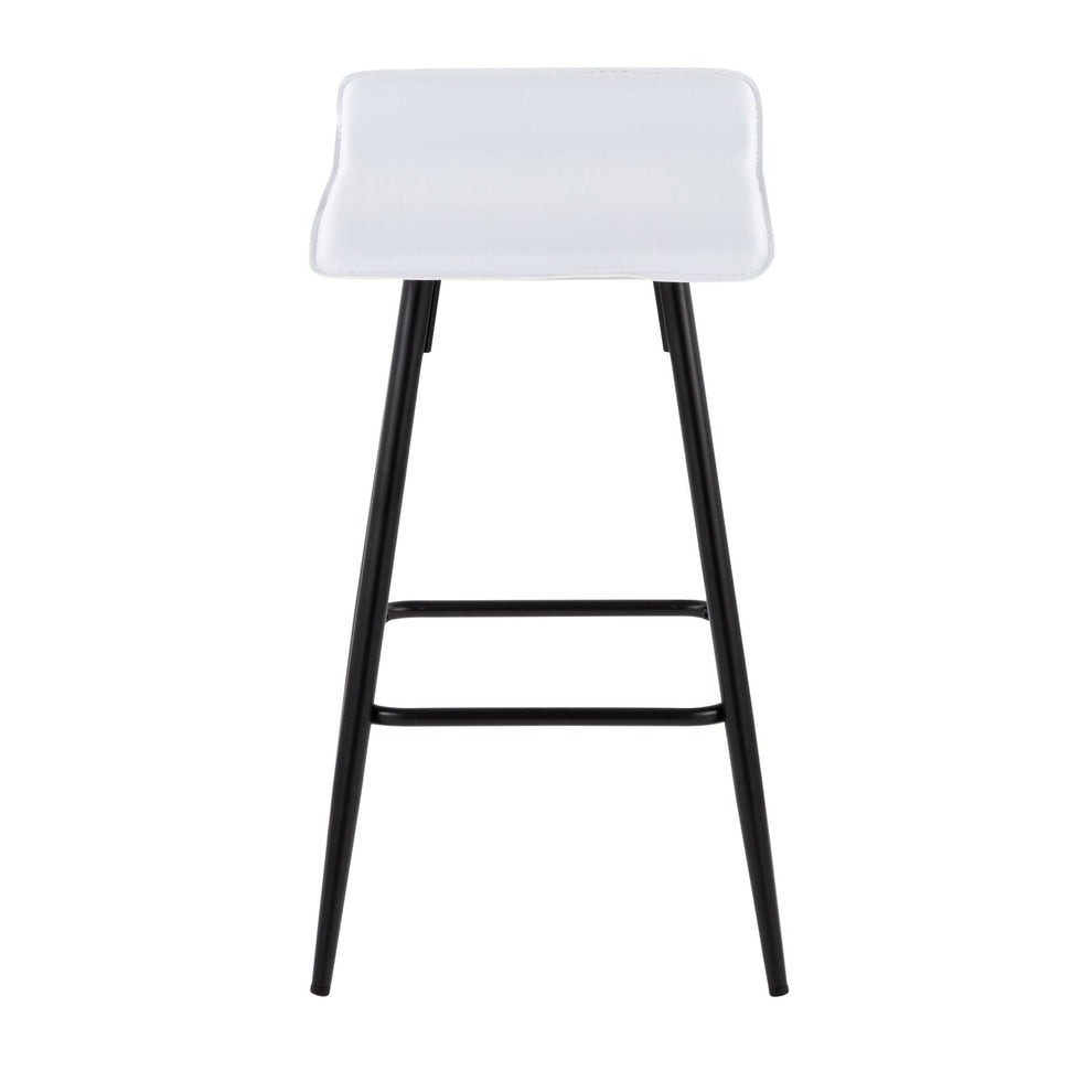 Ale 26" Contemporary Fixed Height Counter Stool in Black Steel and Grey Faux Leather By LumiSource - Set of 2 | Counter Stools | Modishstore - 18
