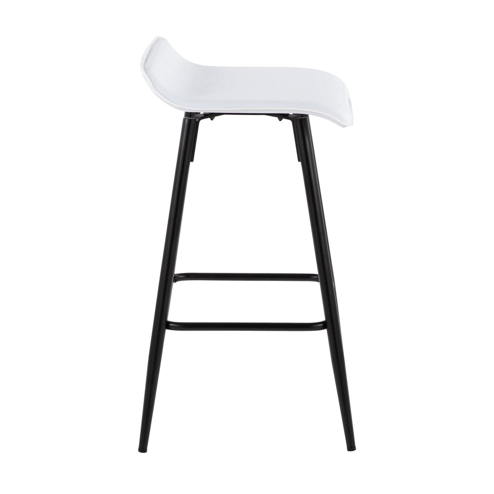 Ale 26" Contemporary Fixed Height Counter Stool in Black Steel and Grey Faux Leather By LumiSource - Set of 2 | Counter Stools | Modishstore - 22