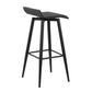 Ale Contemporary Fixed-Height Bar Stool in Black Steel and Black Faux Leather By LumiSource - Set of 2 | Bar Stools | Modishstore - 7