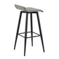 Ale Contemporary Fixed-Height Bar Stool in Black Steel and Black Faux Leather By LumiSource - Set of 2 | Bar Stools | Modishstore - 23