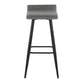 Ale Contemporary Fixed-Height Bar Stool in Black Steel and Black Faux Leather By LumiSource - Set of 2 | Bar Stools | Modishstore - 18