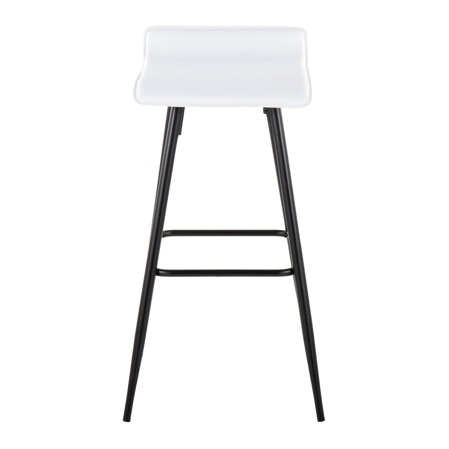Ale Contemporary Fixed-Height Bar Stool in Black Steel and Black Faux Leather By LumiSource - Set of 2 | Bar Stools | Modishstore - 50