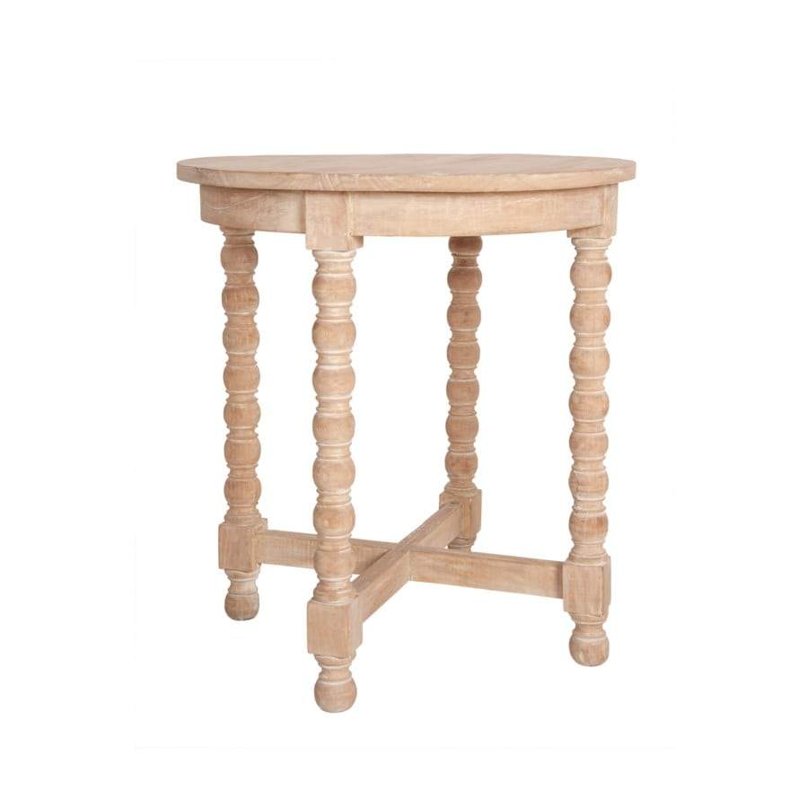 Alistair 22" Mindi Wood Round Accent Table, Natural by Jeffan | Accent Tables | Modishstore