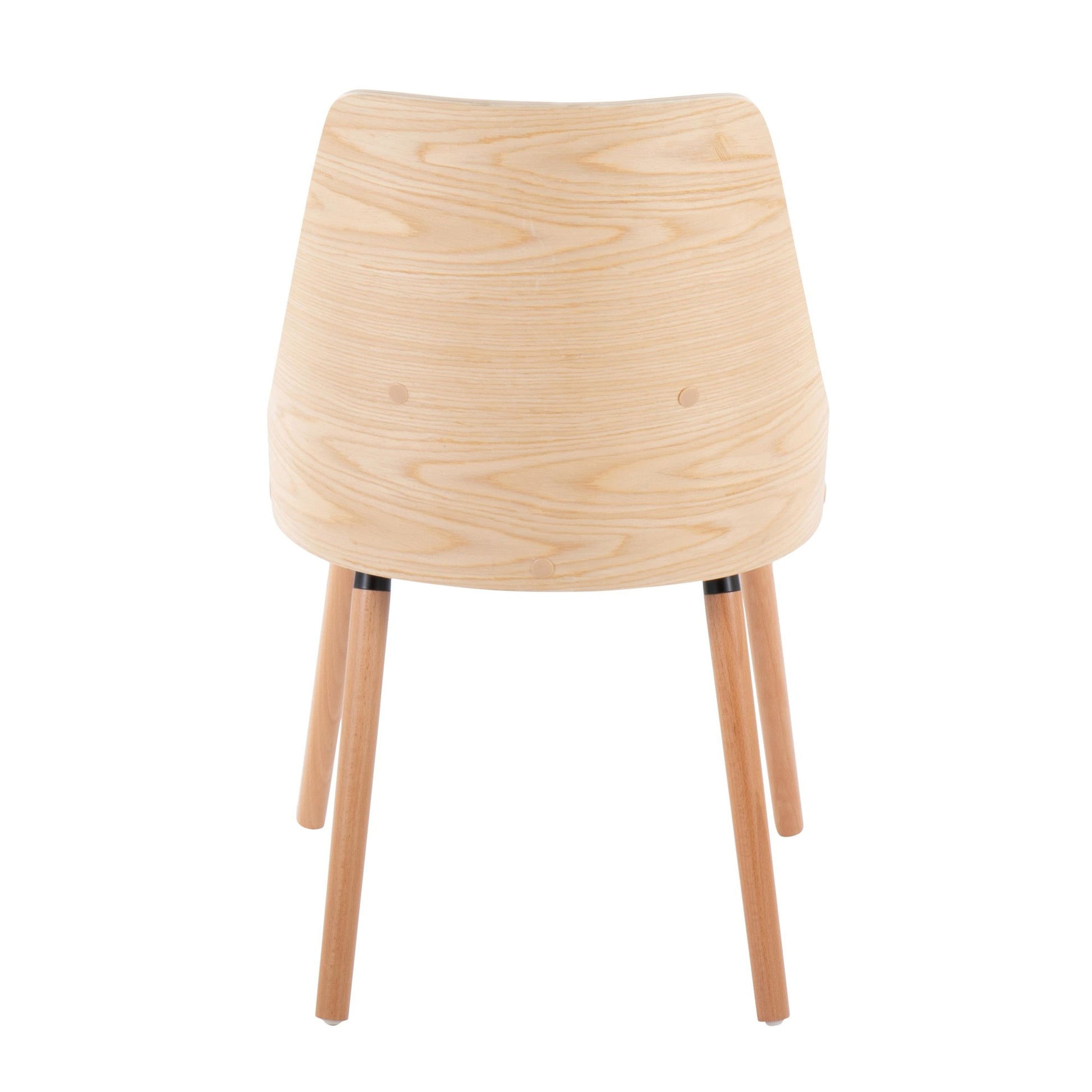 Anabelle Mid-Century Modern Chair in Natural Wood and Cream Fabric By LumiSource (Set of 2) | Dining Chairs | Modishstore - 7