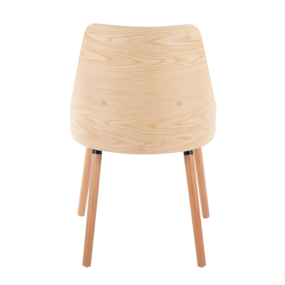 Anabelle Mid-Century Modern Chair in Natural Wood and Cream Fabric By LumiSource (Set of 2) | Dining Chairs | Modishstore - 7