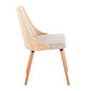 Anabelle Mid-Century Modern Chair in Natural Wood and Cream Fabric By LumiSource (Set of 2) | Dining Chairs | Modishstore - 5