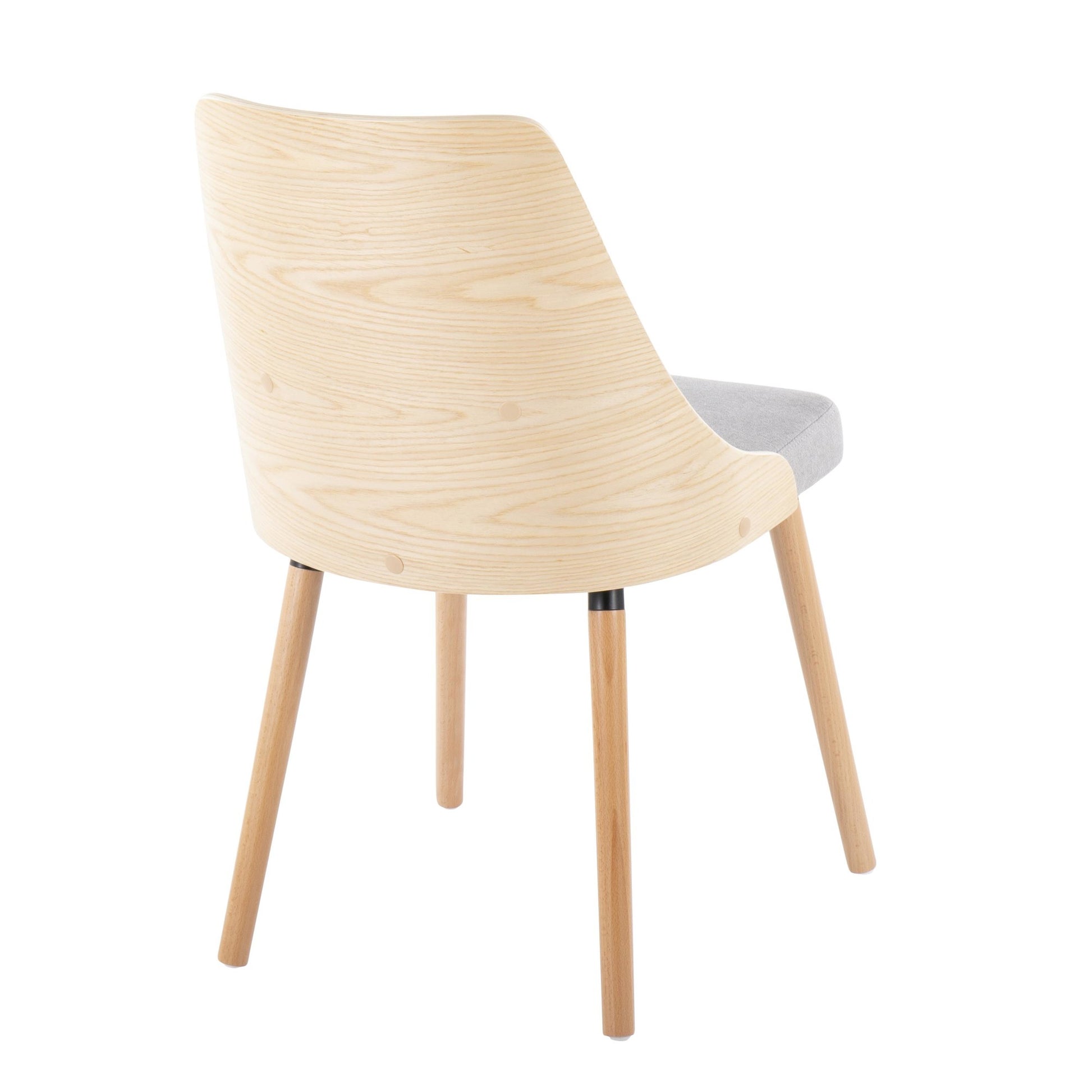 Anabelle Mid-Century Modern Chair in Natural Wood and Cream Fabric By LumiSource (Set of 2) | Dining Chairs | Modishstore - 13