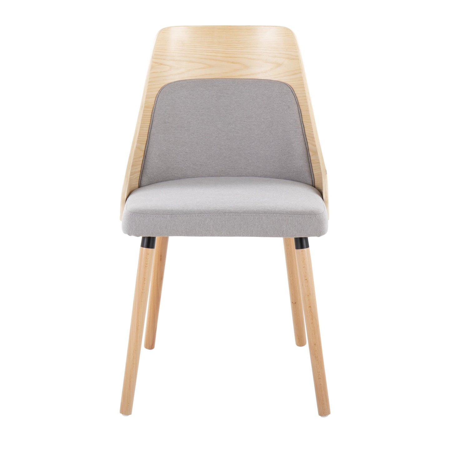 Anabelle Mid-Century Modern Chair in Natural Wood and Cream Fabric By LumiSource (Set of 2) | Dining Chairs | Modishstore - 9