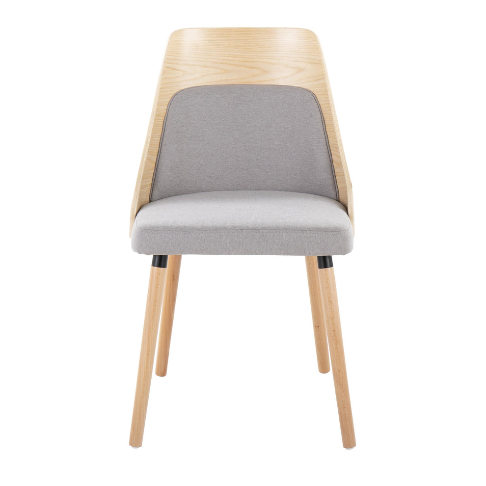 Anabelle Mid-Century Modern Chair in Natural Wood and Cream Fabric By LumiSource (Set of 2) | Dining Chairs | Modishstore - 9