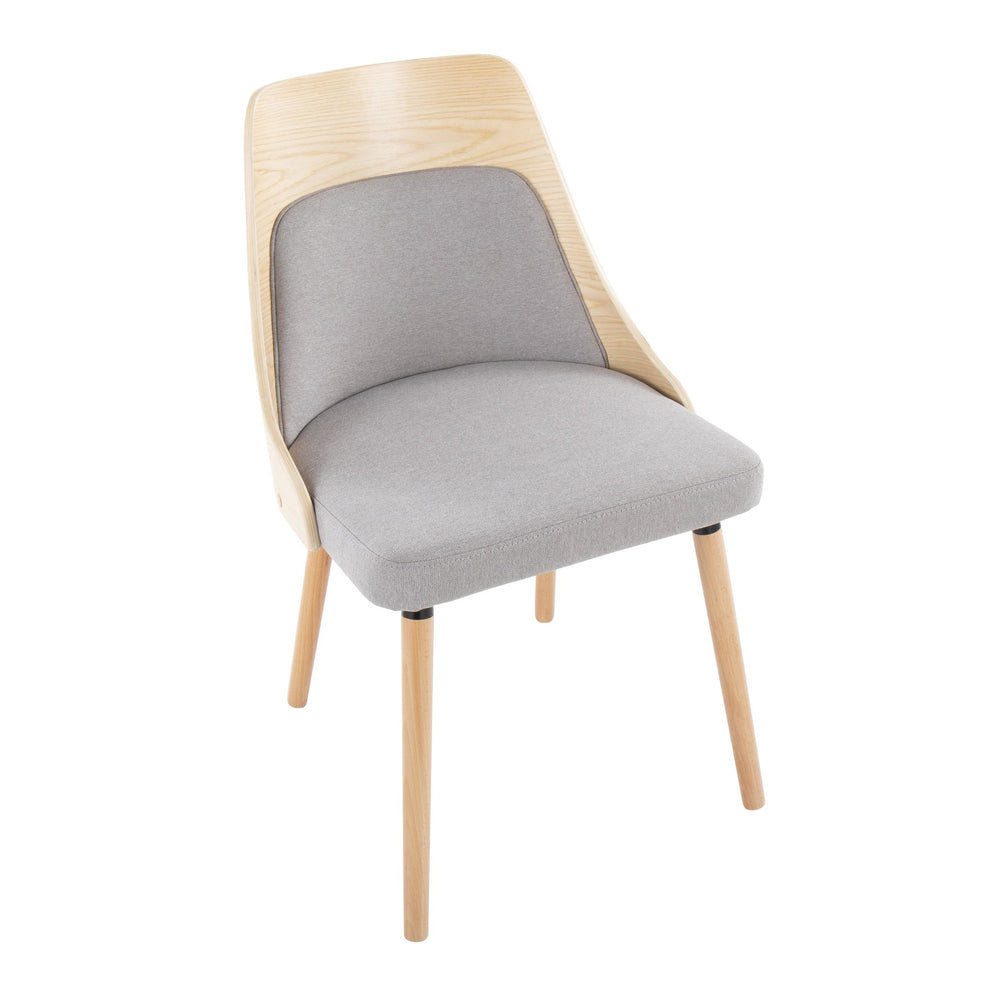 Anabelle Mid-Century Modern Chair in Natural Wood and Cream Fabric By LumiSource (Set of 2) | Dining Chairs | Modishstore - 10