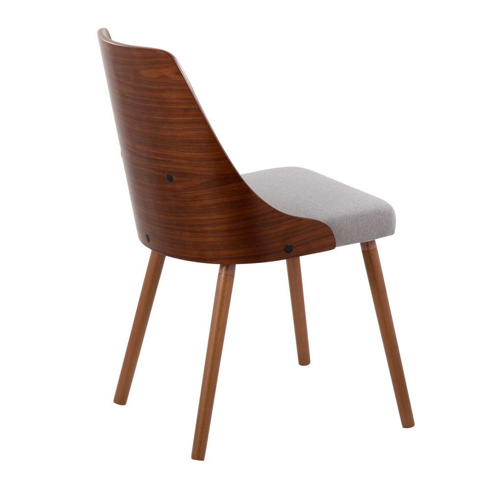 Anabelle Mid-Century Modern Chair in Natural Wood and Cream Fabric By LumiSource (Set of 2) | Dining Chairs | Modishstore - 26