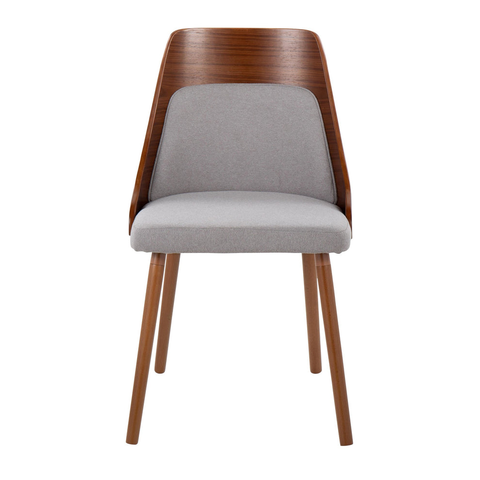 Anabelle Mid-Century Modern Chair in Natural Wood and Cream Fabric By LumiSource (Set of 2) | Dining Chairs | Modishstore - 21
