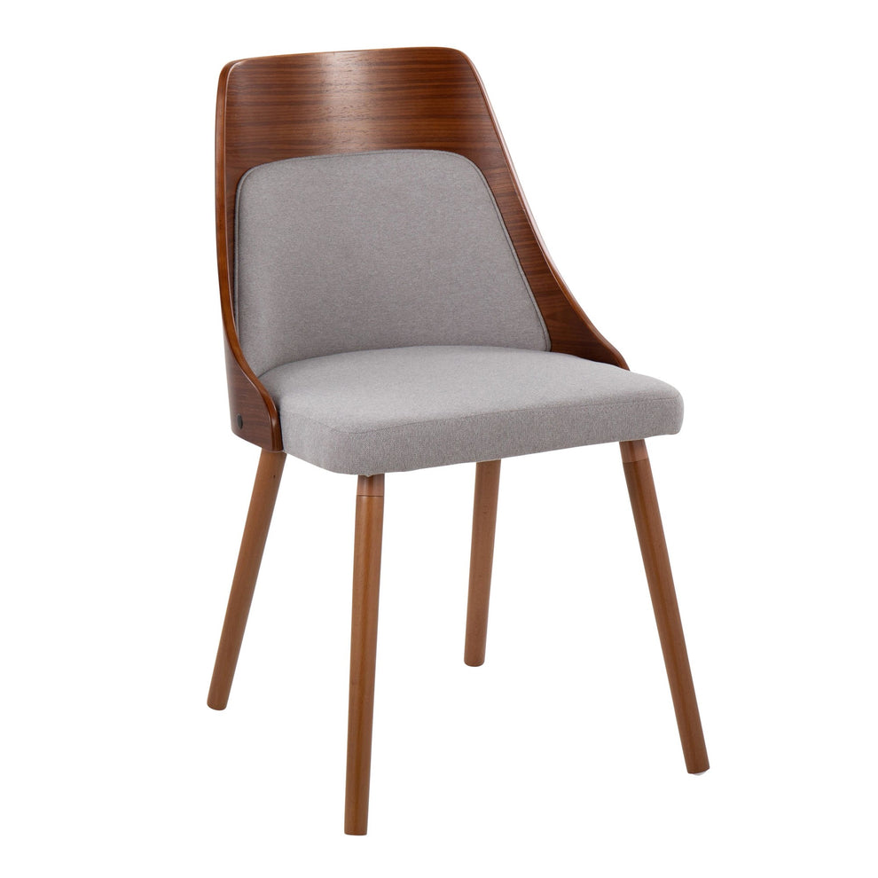 Anabelle Mid-Century Modern Chair in Natural Wood and Cream Fabric By LumiSource (Set of 2) | Dining Chairs | Modishstore - 24