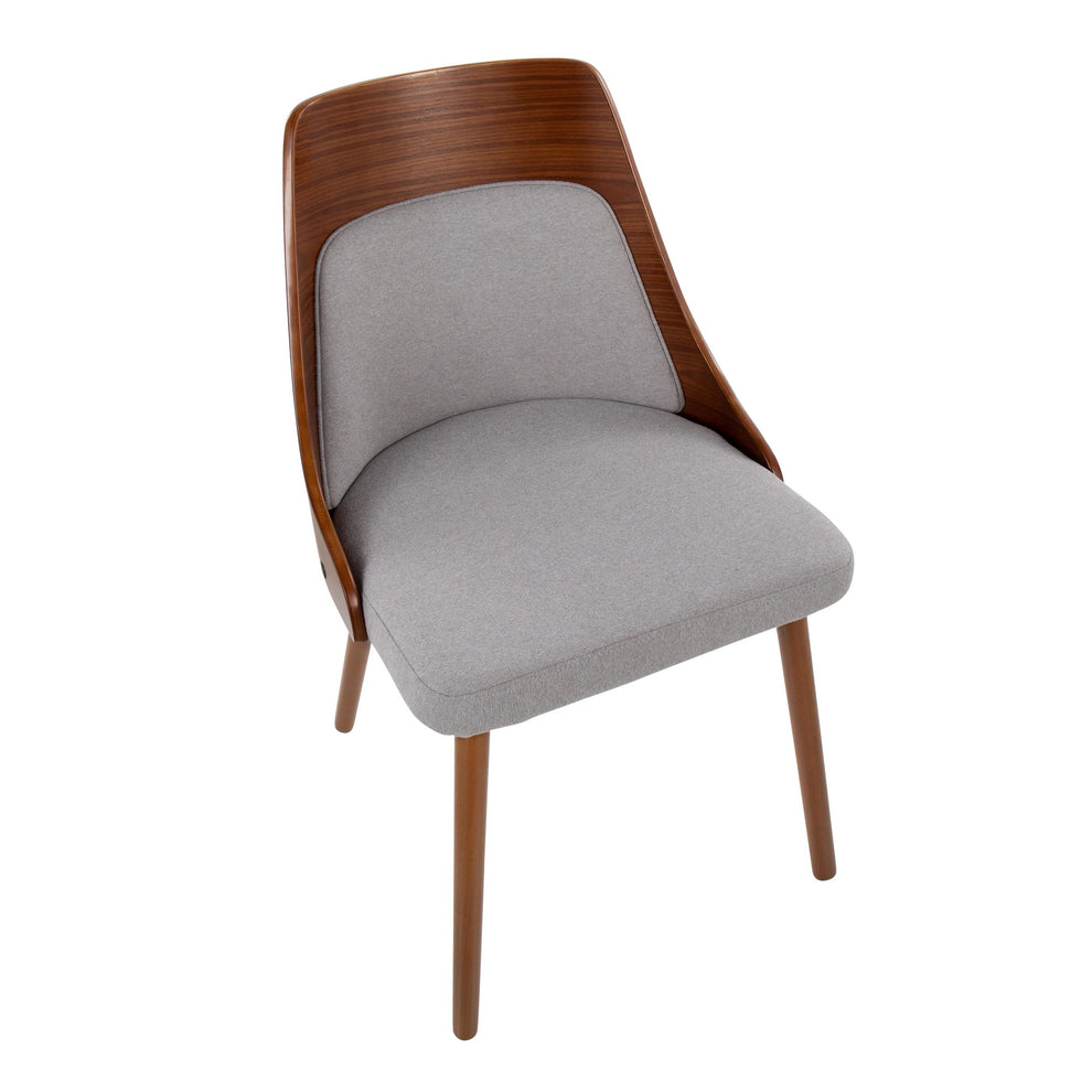 Anabelle Mid-Century Modern Chair in Natural Wood and Cream Fabric By LumiSource (Set of 2) | Dining Chairs | Modishstore - 22