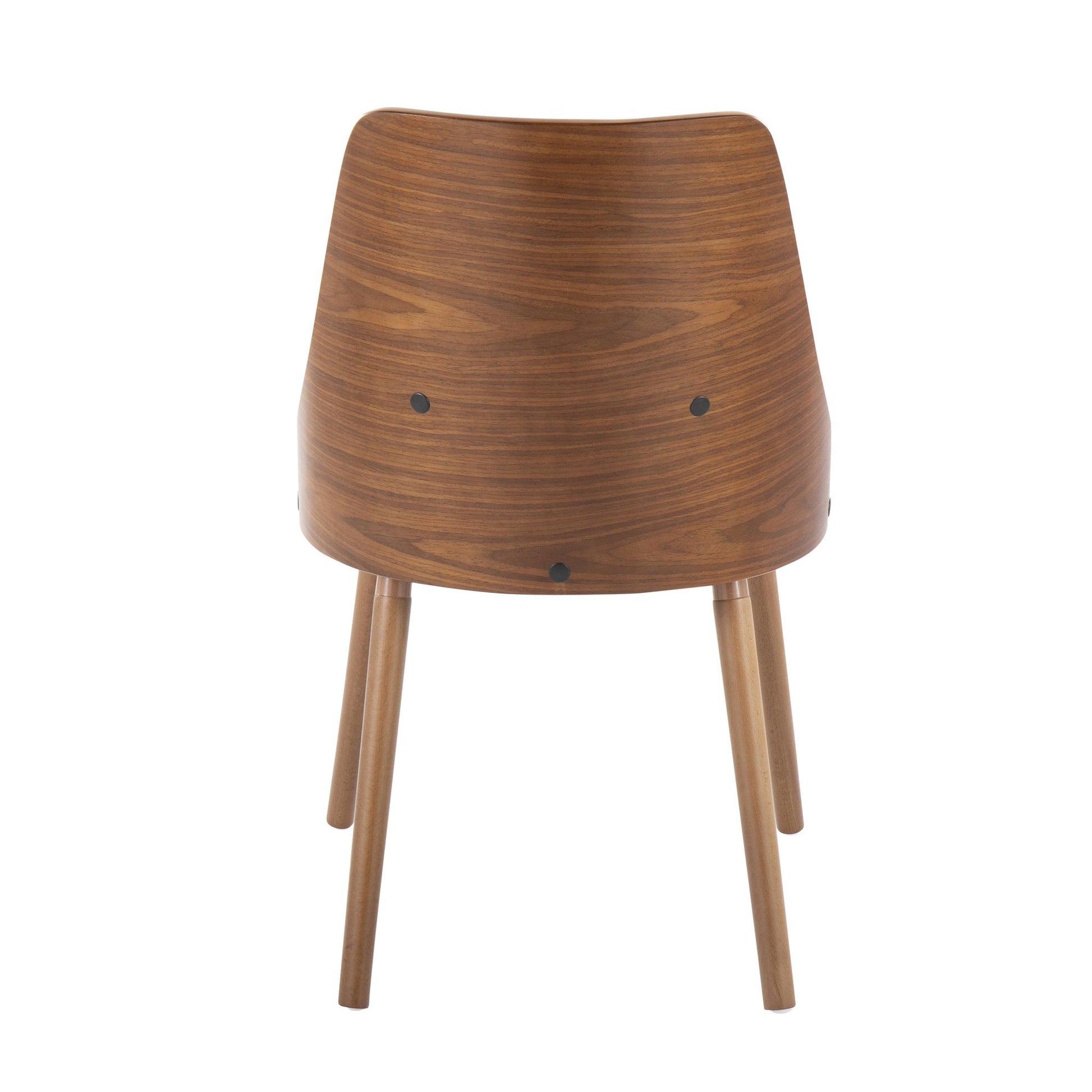 Anabelle Mid-Century Modern Chair in Walnut Wood and Brown Faux Leather By LumiSource (Set of 2) | Dining Chairs | Modishstore - 8