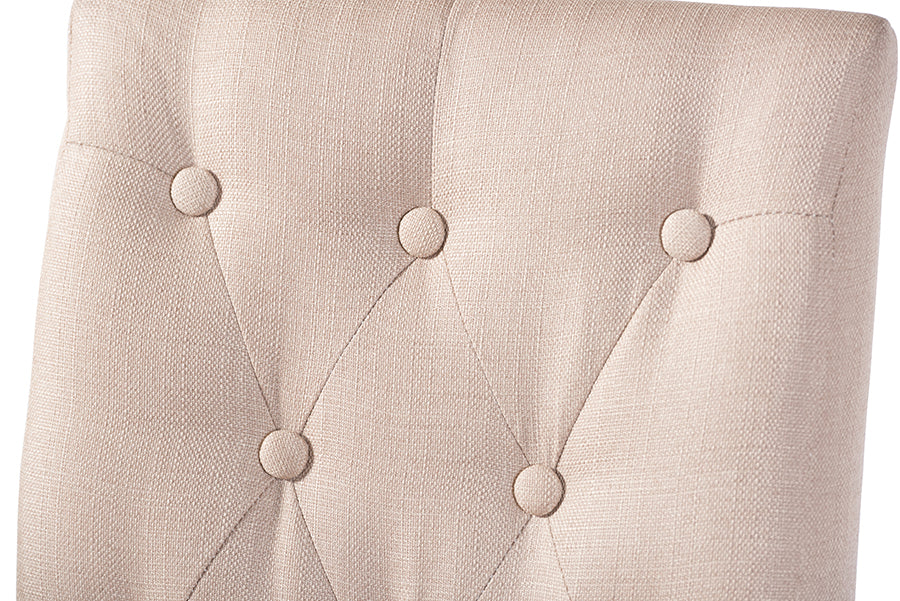 Baxton Studio Gardner Modern and Contemporary Dark Brown Finished Beige Fabric Upholstered Dining Chair (Set of 4) | Modishstore | Dining Chairs - 2