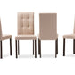Baxton Studio Andrew Modern and Contemporary Beige Fabric Upholstered Grid-tufting Dining Chair (Set of 4) | Dining Chairs | Modishstore - 2