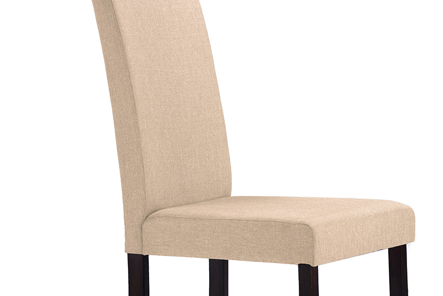 Baxton Studio Andrew Contemporary Espresso Wood Grey Fabric Dining Chair (Set of 4) | Dining Chairs | Modishstore - 6