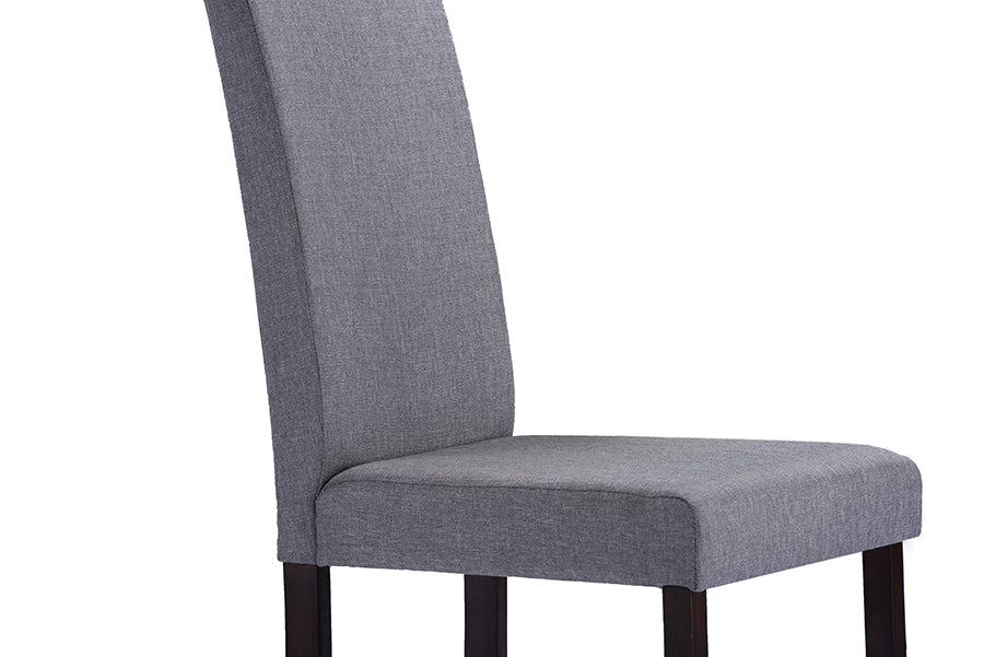 Baxton Studio Andrew Contemporary Espresso Wood Grey Fabric Dining Chair (Set of 4) | Dining Chairs | Modishstore - 2
