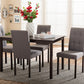 baxton studio andrew modern and contemporary 5 piece beige fabric upholstered grid tufting dining set | Modish Furniture Store-3