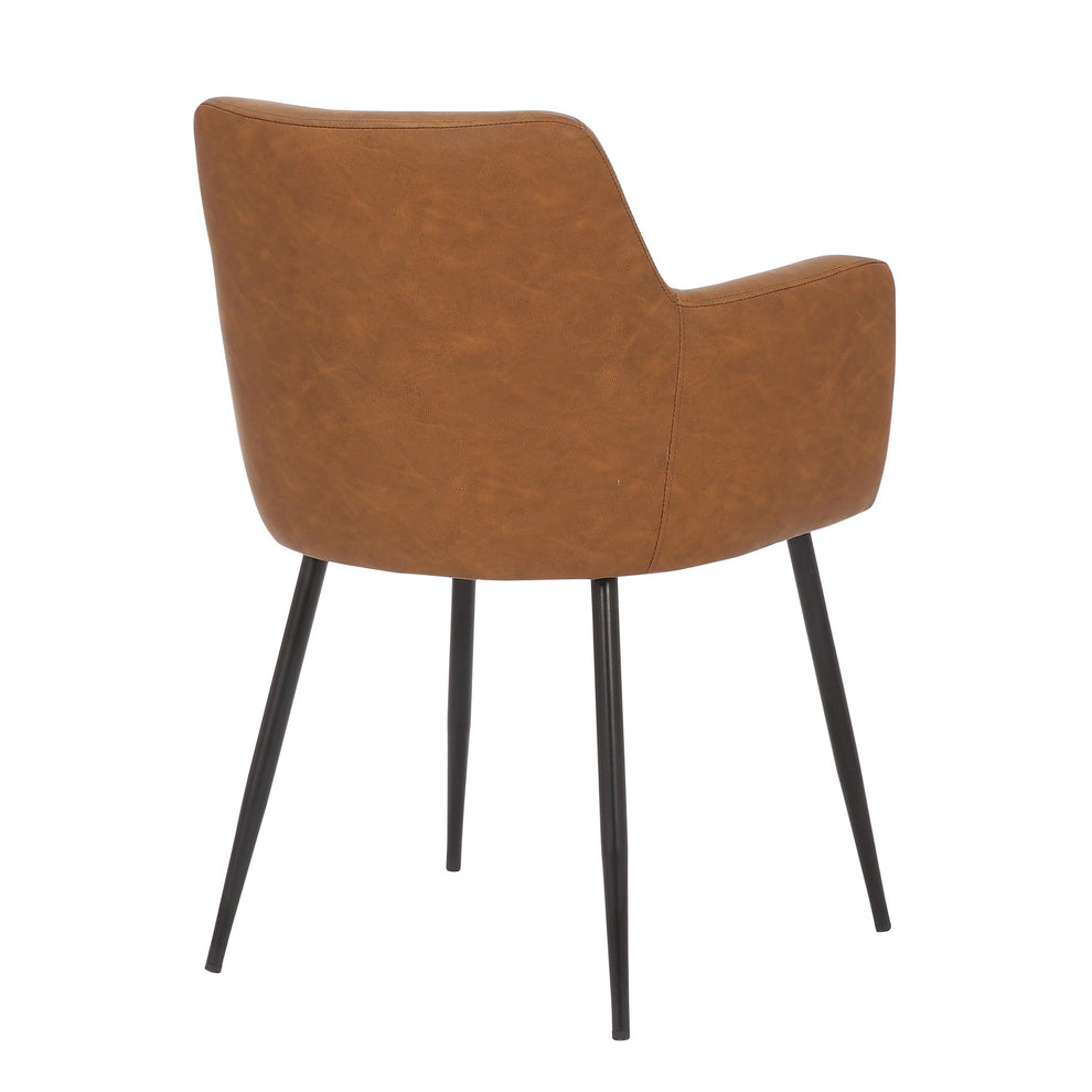 Andrew Contemporary Dining/accent Chair in Black Steel and Camel Faux Leather By LumiSource - Set of 2 | Dining Chairs | Modishstore - 10