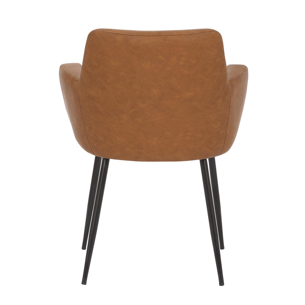 Andrew Contemporary Dining/accent Chair in Black Steel and Camel Faux Leather By LumiSource - Set of 2 | Dining Chairs | Modishstore - 11