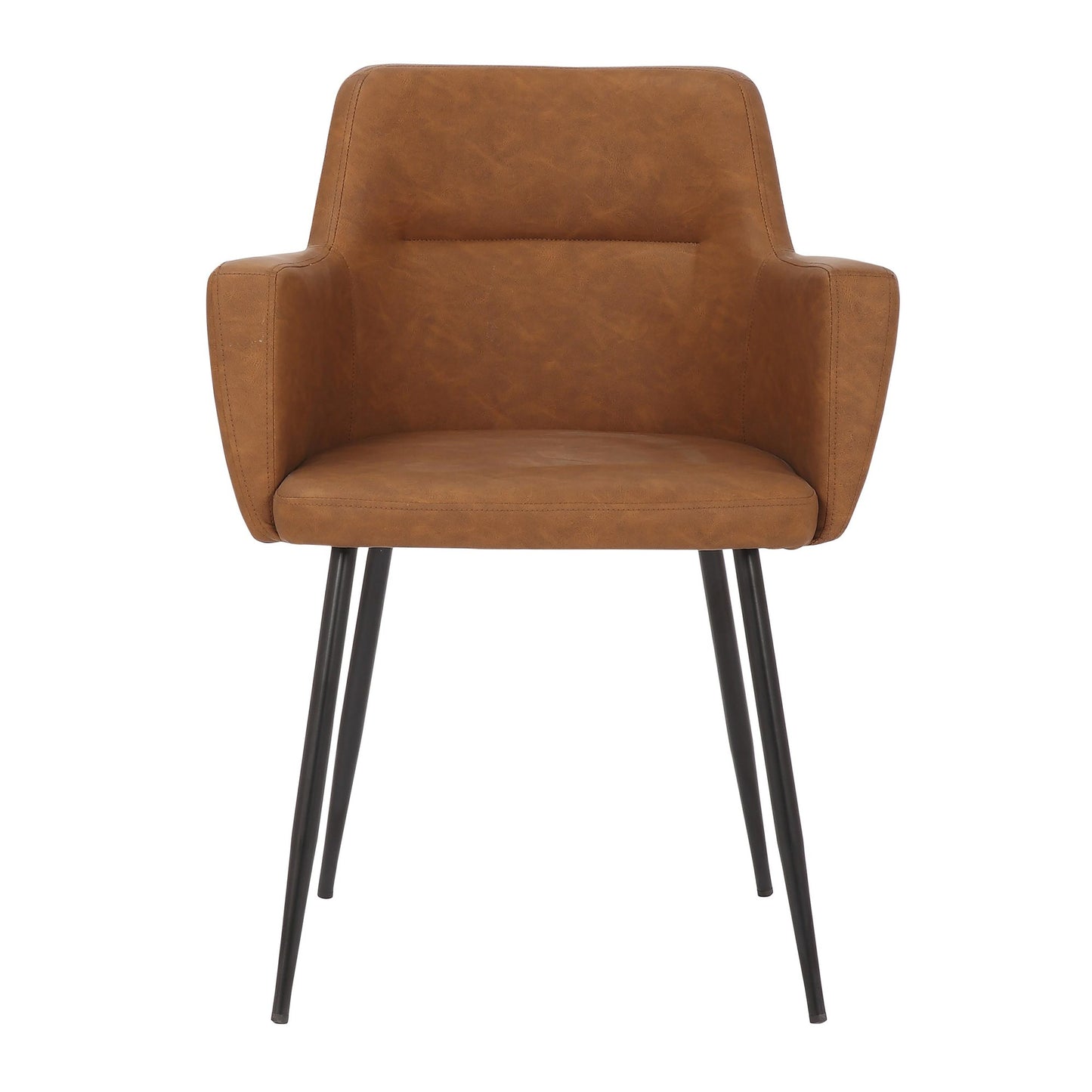 Andrew Contemporary Dining/accent Chair in Black Steel and Camel Faux Leather By LumiSource - Set of 2 | Dining Chairs | Modishstore - 3