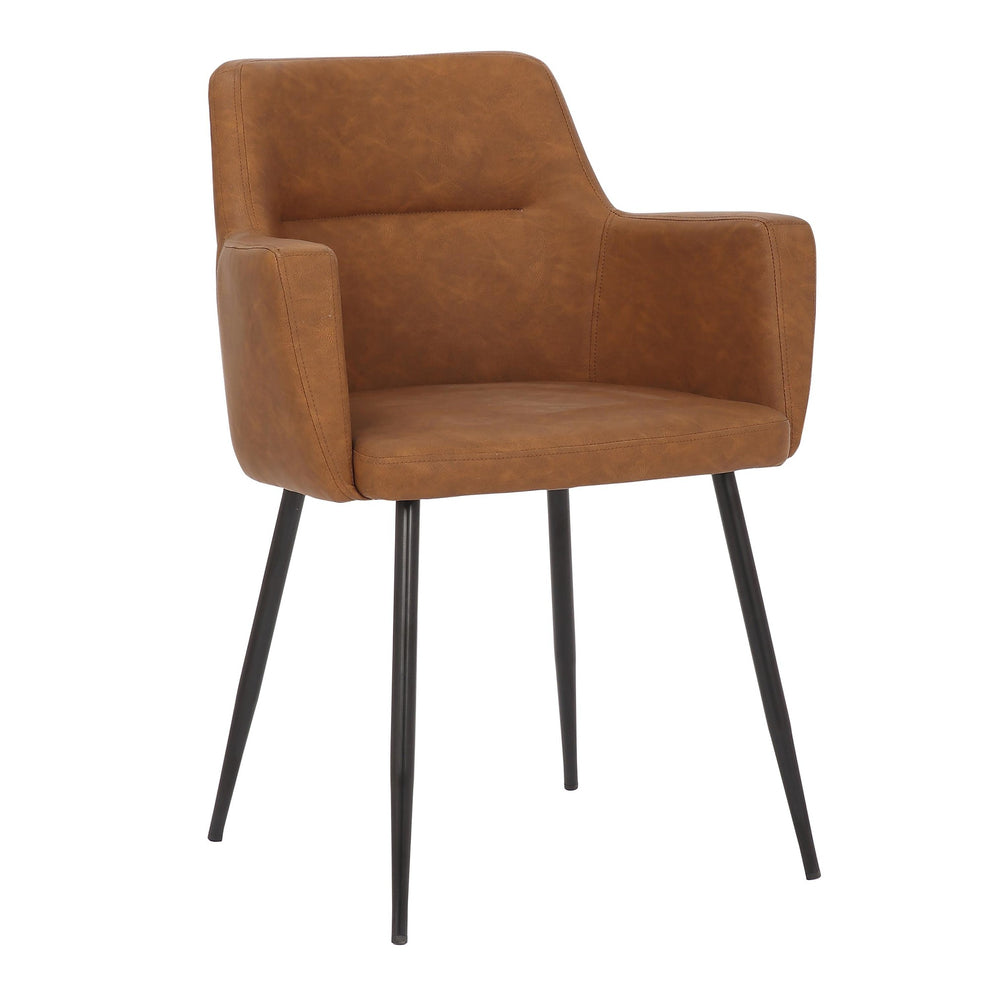 Andrew Contemporary Dining/accent Chair in Black Steel and Camel Faux Leather By LumiSource - Set of 2 | Dining Chairs | Modishstore - 8