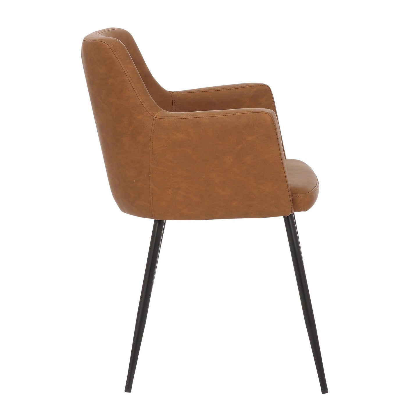 Andrew Contemporary Dining/accent Chair in Black Steel and Camel Faux Leather By LumiSource - Set of 2 | Dining Chairs | Modishstore - 9